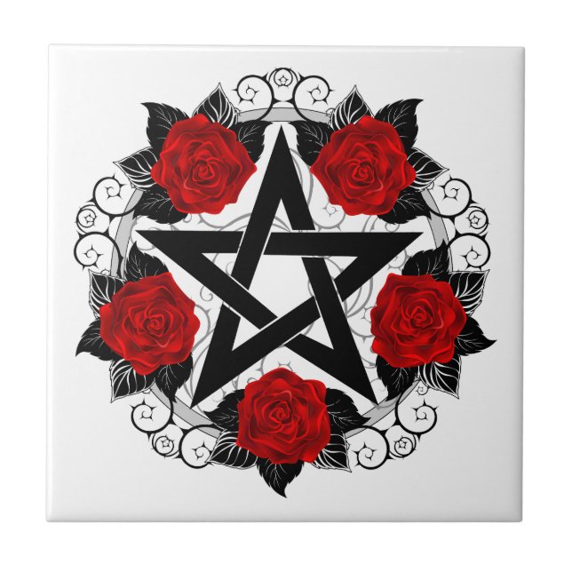 Pentagrama com Rosas vermelhas (Frente)
