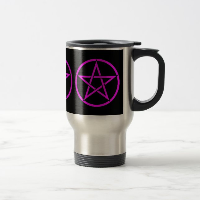 Pentagrama triplo Caneca de viagem Wiccan Pagan Pa (Direita)