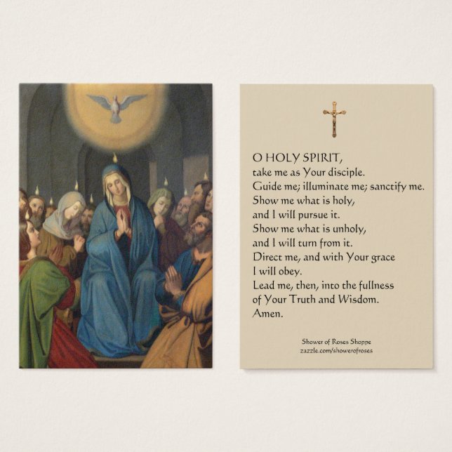 Pentecostes abençoado Virgem Sagrada Espírito Sant (Frente & Verso)