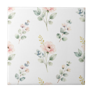 Peônia Eucalipto Floral Delicada em Aquarela