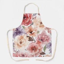 Peônia Floral de Rosa em Aquarela de Pôr do Sol Qu