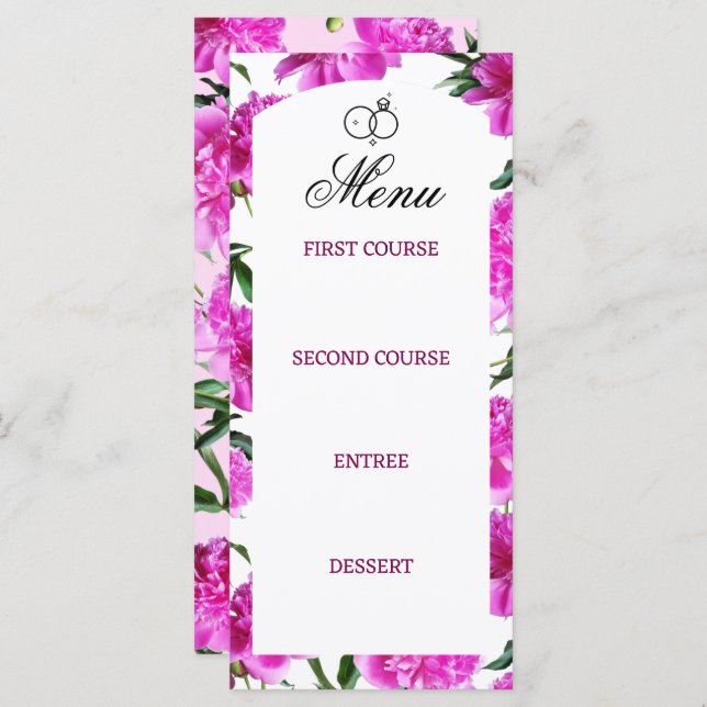 Peônia. Menu Plano (Frente/Verso)