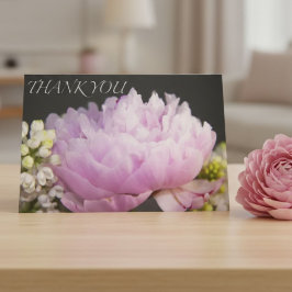Peônia Rosa Agradecimento Floral Botânico Elegante