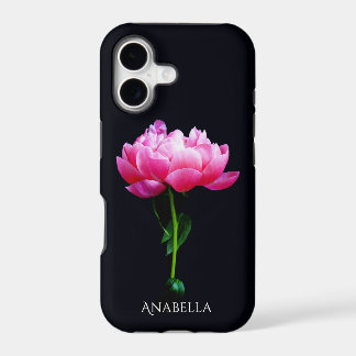Peônia Rosa Elegante Única Personalizada