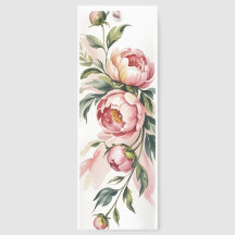 Peônia Rosa em Aquarela