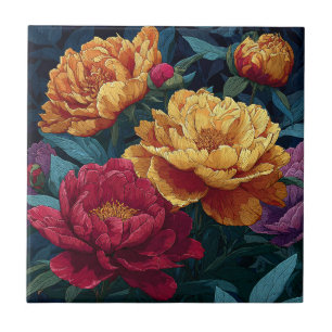 Peonias Botânicas Azulejos Cerâmicos Para Decoraçã