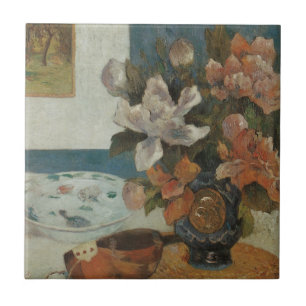 Peônias Chinesas e Bandolim por Paul Gauguin