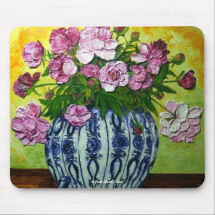 Peônias cor-de-rosa em um vaso Mousepad