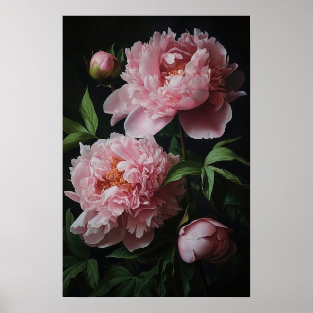 Peônias cor-de-rosa Impressão (Frente)