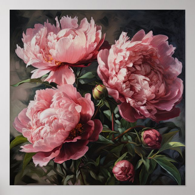 Peônias cor-de-rosa Impressão (Frente)