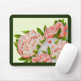 Peônias cortadas em um mouse Pad