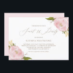 Peônias de cor rosa-d'água Doce Dezesseis Convite<br><div class="desc">Pêonias Rosa De Água Doce Dezesseis Convites de festas. Convite de festas 16 doce personalizável com um roteiro elegante,  ilustrações aquáticas de peões cor-de-rosa pincelado,  hálito do bebê,  galhos,  folhagem e coroa. Este convite floral é perfeito para festas de primavera,  verão e jardim. Itens correspondentes estão disponíveis.</div>