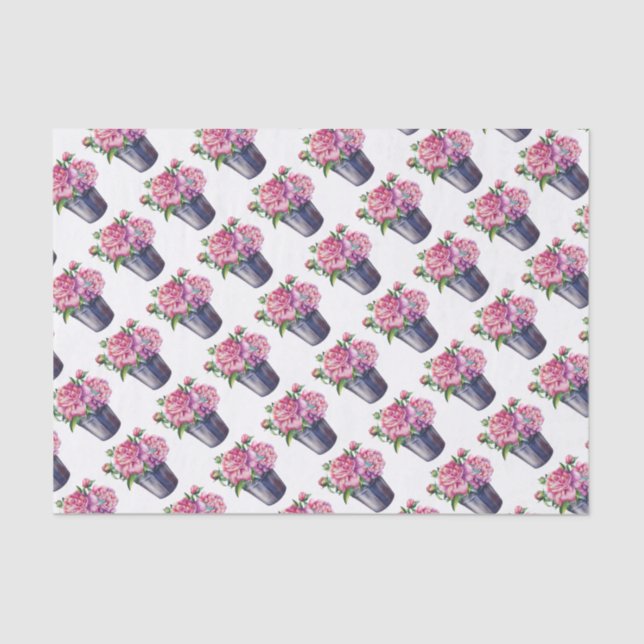 Peônias de papel tecidular para plantação (Frente )