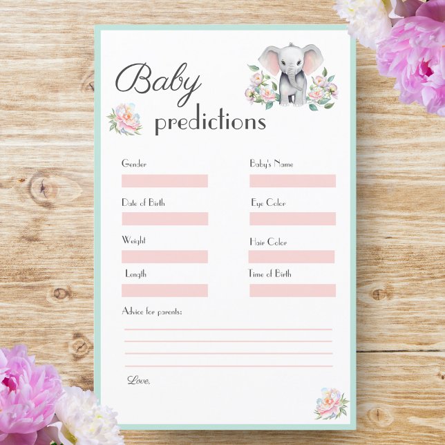 Pêonias e Balões de Elefantes Bebês Predições para (Baby Elephant, Peonies & Balloons: Predicting joy, love, and laughter ahead.)