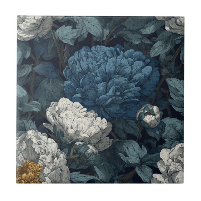 Peonias Elegantes Azulejos Cerâmicos Para Superfíc (Frente)