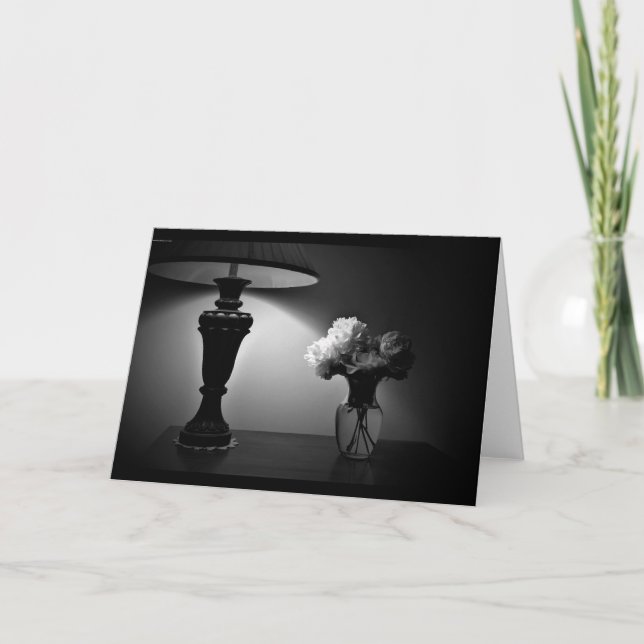 Peônias - noir, cartão (Frente)