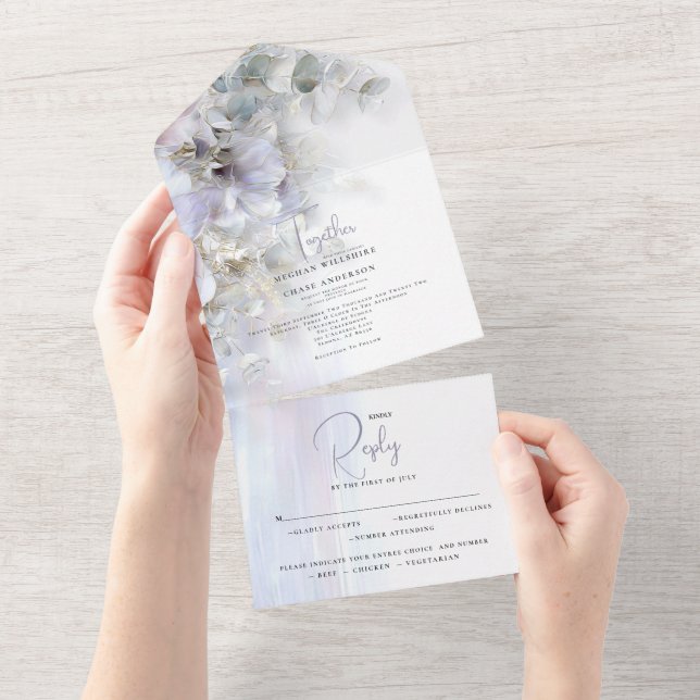 Peônias Pastel de Casamento (Aba destacável)
