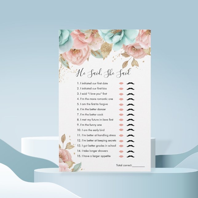 Peônias Que Ele Disse, Ela Disse Jogo De Chá de pa (Criador carregado)