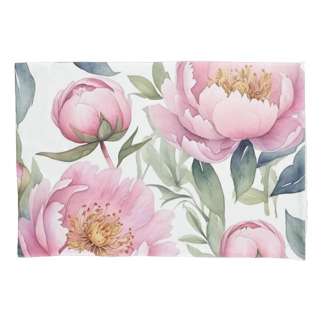 peônias rosa grande aquarela (Frente)