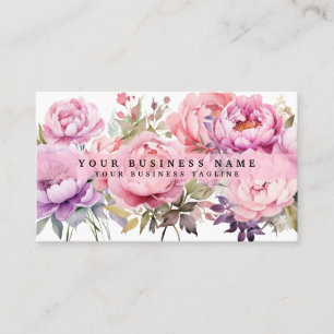 Peonies Flowers Cartões de visitas