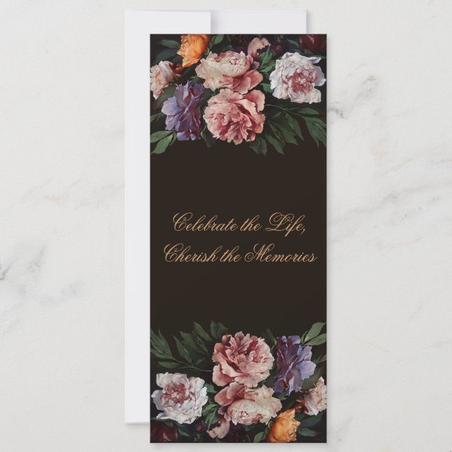 Peonies Pintura Floral 3 Anúncio Funeral (Frente)