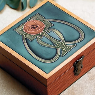 Peony Blue Decor Art Nouveau Art Deco