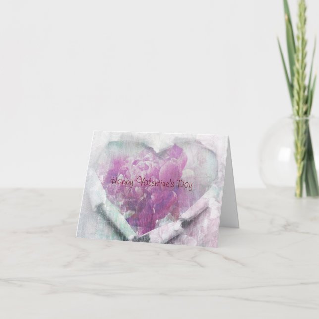 Peony em nosso Cartão de Nota Dobrada pelo Coração (Frente)