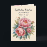 Peony Flower Buquê Cartões de Aniversário Sister-i<br><div class="desc">O Buquê da Flor de Buquê de Peony para o seu dentro de aniversário da Irmã, inclui: Que você possa ser banhado com o amor e a alegria de Deus no seu dia especial e todos os dias</div>