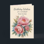 Peony Flower Buquê Cartões de Aniversário Sister-i<br><div class="desc">O Buquê da Flor de Buquê de Peony para o seu dentro de aniversário da Irmã,  inclui: Que você possa ser banhado com o amor e a alegria de Deus no seu dia especial e todos os dias</div>