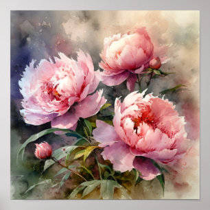 Peony Flowers Art Impressão