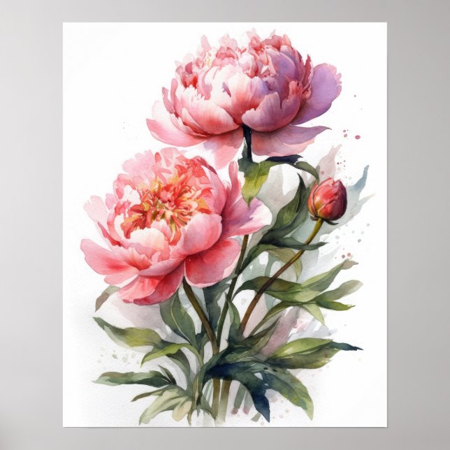 Peony Flowers Impressão (Frente)