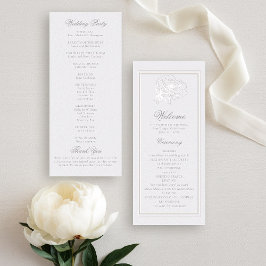 Peony Formal Modern Classic Ivory Weding Program