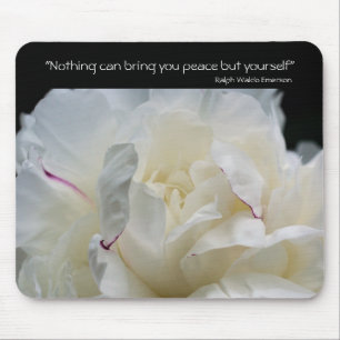 Peony Inner Peace Inspirational Cote Mousepad