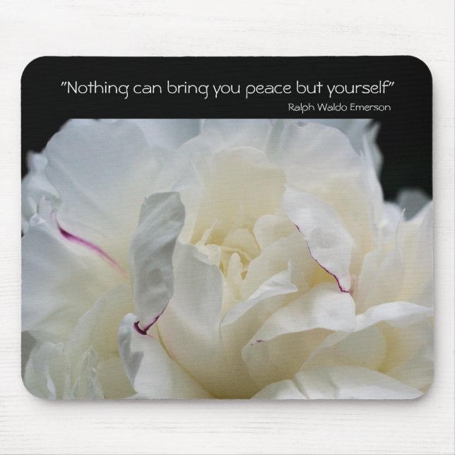 Peony Inner Peace Inspirational Cote Mousepad (Frente)