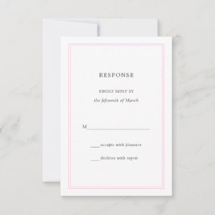 Peony Pink - Resposta de Casamento Bordado RSVP