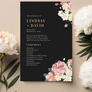 Peony Roses sobre o Programa de Cerimônia de Casam