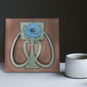 Peony Terracotta Decor Art Nouveau Art Deco