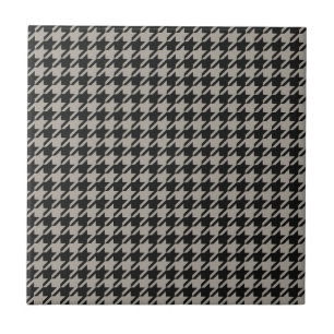 Pepita Clássica Houndstooth, Cinza Negra