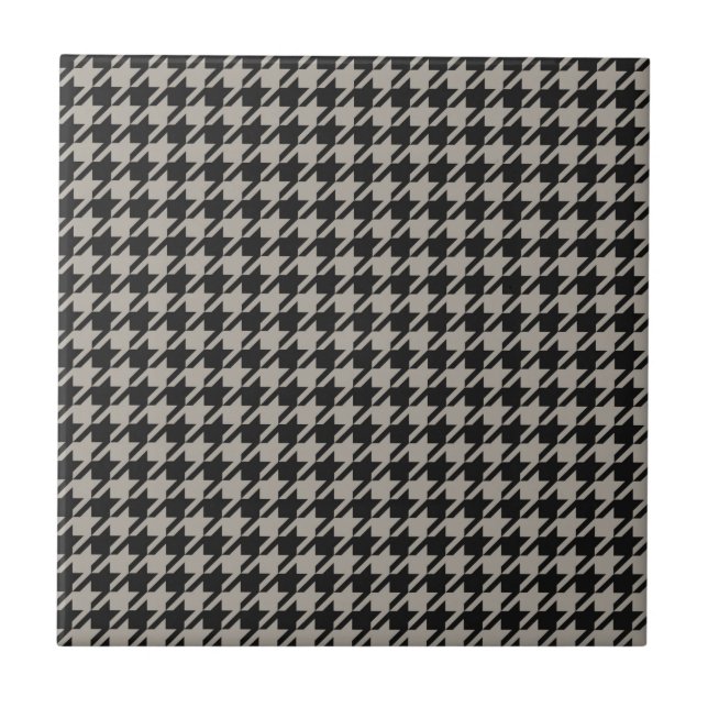 Pepita Clássica Houndstooth, Cinza Negra (Frente)