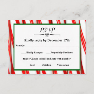 Peppermint Stripe Christmas - RSVP Response Card