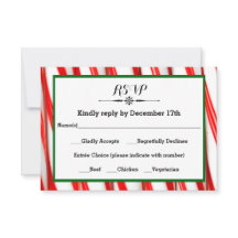 Peppermint Stripe Christmas - RSVP Response Card
