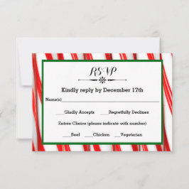 Peppermint Stripe Christmas - RSVP Response Card