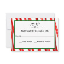 Peppermint Stripe Christmas - RSVP Response Card