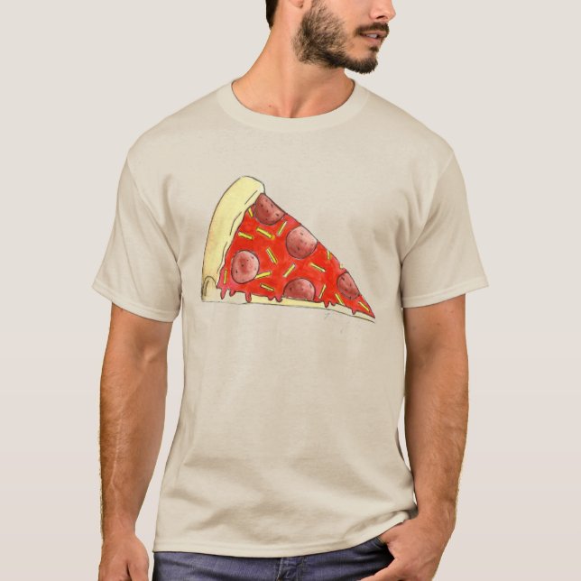 Pepperoni Queijo Pizza NYC Camiseta (Frente)