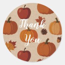 Pequena Abóbora Colheita de Outono | Adesivo de Ch