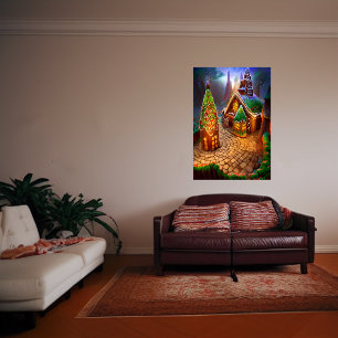 Pequena aldeia de gengibre AI Art Poster