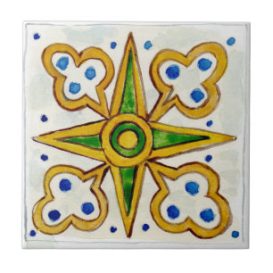 Pequena azulejo de cerâmica estilo siciliano “Trap