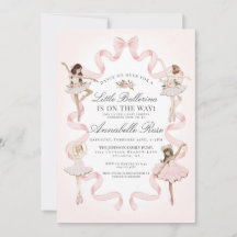 Pequena Balé Rosa Ballerina Chá de fraldas Invi