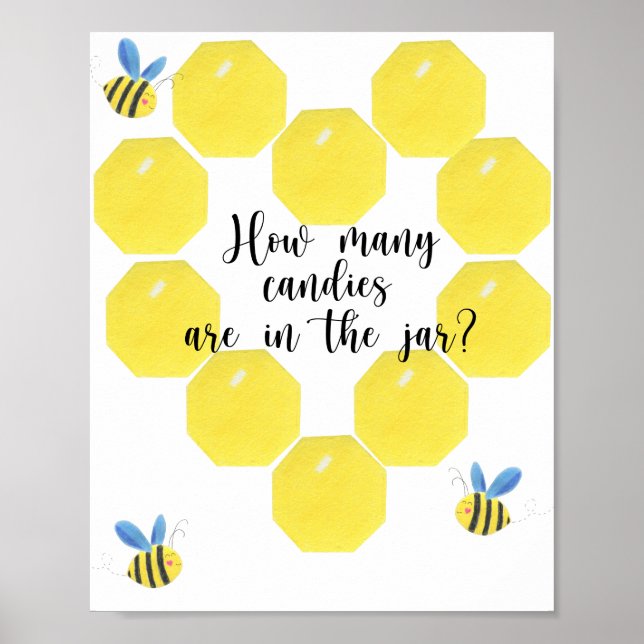 Pequena BEE adivinha quantos doces Poster (Frente)