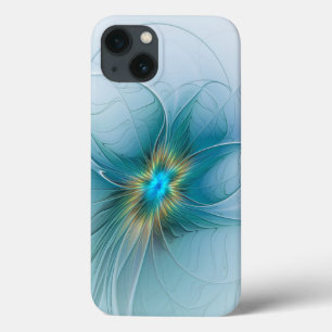 Pequena Beleza Arte Fractal Flor Azul Moderno Dour